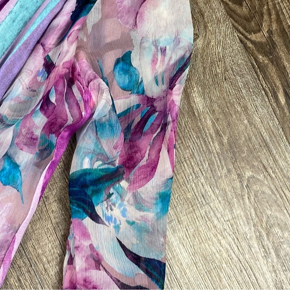 Soft Surroundings Kimono Women XS Colorful Long Sleeve Open Front Layered Rayon - Picture 5 of 10